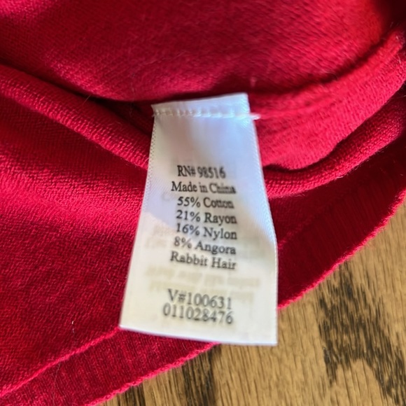 Coldwater Creek Red Turtleneck Sweater, Size Large. - Picture 4 of 4